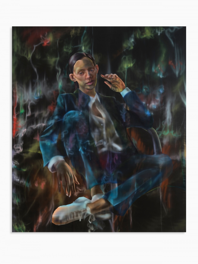 Rute Merk, Linet, 2021, Oil on linen 73 &times; 65 inches (185 &times; 165 cm), Image courtesy of the artist and Downs &amp; Ross, New York