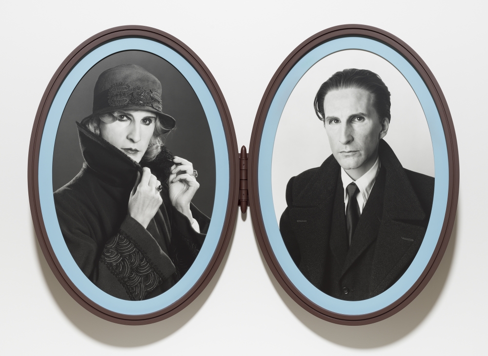 Gillian Wearing, Me as Madame and Monsieur Duchamp, 2018, bromide prints in articulated frame, 94 x 61 cm (each). &copy; Gillian Wearing, courtesy Maureen Paley, London.