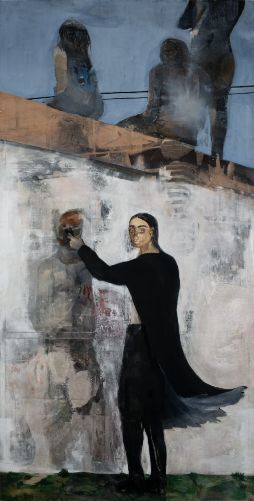 Stanislava Kovalcikova, Virgin High, 2015 Oil on canvas, 300 x 150 cm (119 x 59 inches), Courtesy Peres Projects, Berlin