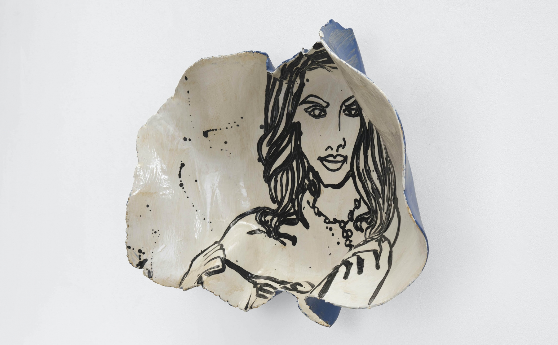 Ghada Amer, The Gypsy Girl, 2017, Glazed ceramic, 25 x 35 inches 63.5 x 88.9 cm, courtesy of the artist and Marianne Boesky Gallery
